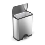 פח דוושה מלבני, נירוסטה 50 ל'-simplehuman