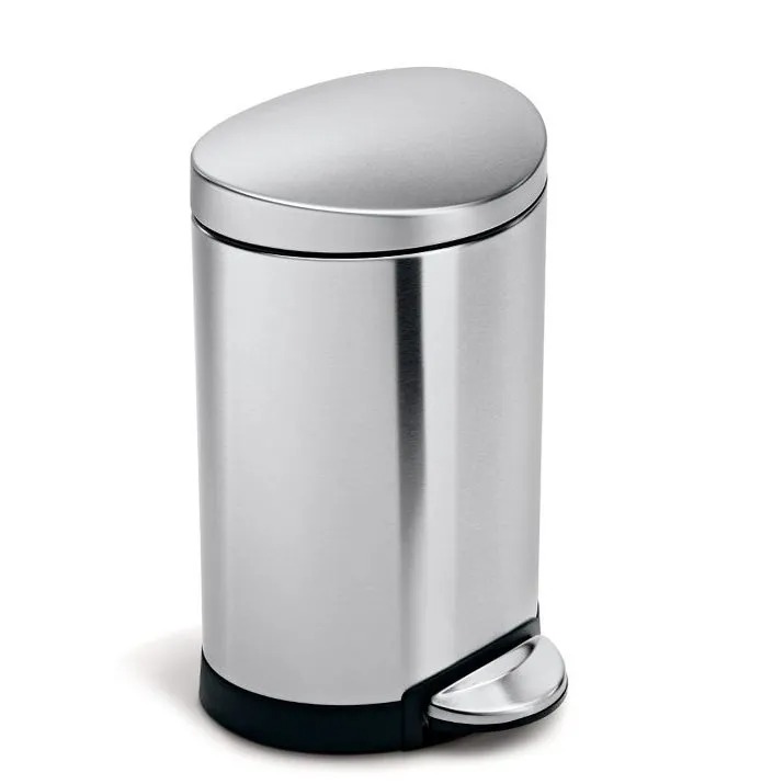 פח דוושה חצי עגול, נירוסטה 6 ל' Simplehuman