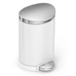 פח דוושה לבן,חצי עגול,נירוסטה 6 ל' simplehuman