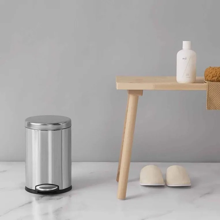 פח דוושה עגול, נירוסטה 4.5 ל' Simplehuman