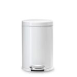 פח נירוסטה,דוושה עגול, לבן 4.5 ל' Simplehuman