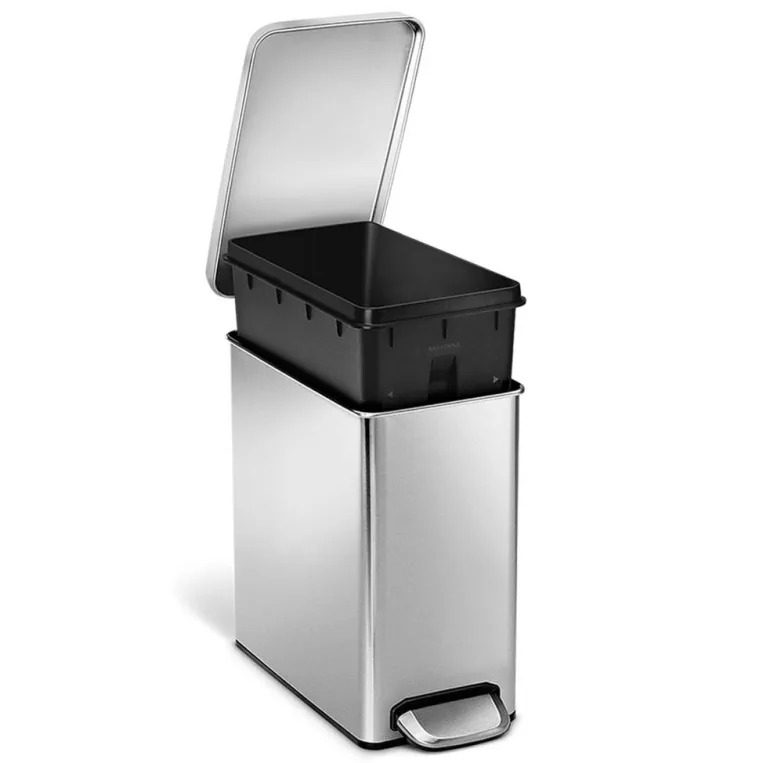 פח דוושה מלבני, נירוסטה 10 ל’ Simplehuman