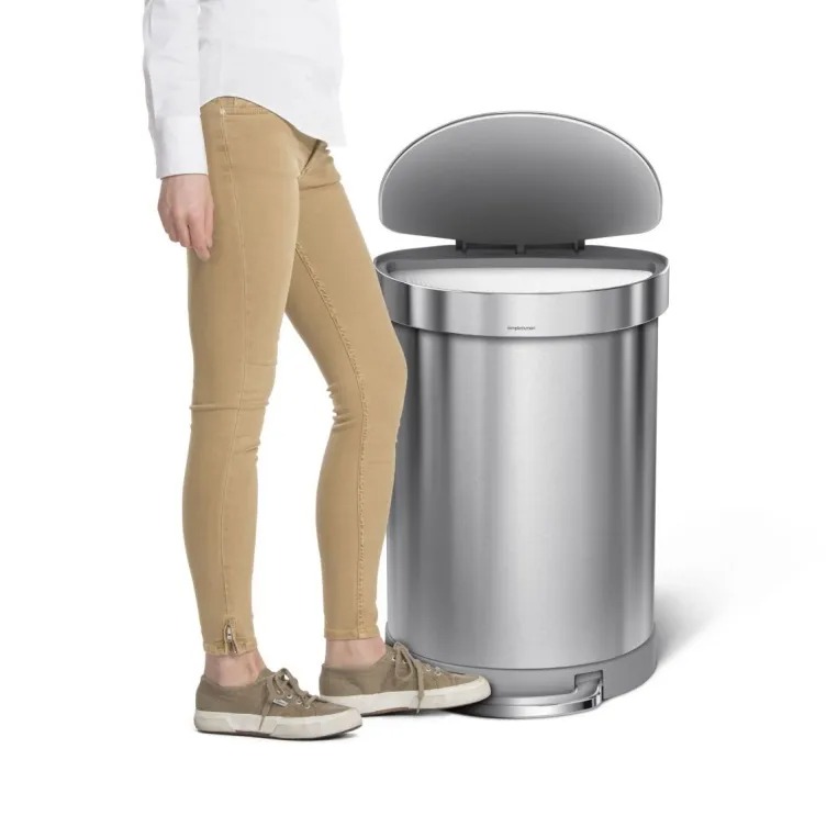 פח דוושה חצי עגול, נירוסטה 60 ל' simplehuman