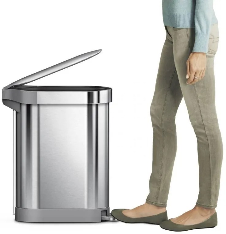 פח דוושה צר, נירוסטה 45 ל' simplehuman