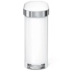 פח דוושה צר נירוסטה, לבן 45 ל' simplehuman