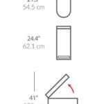 פח דוושה צר נירוסטה, לבן 45 ל' simplehuman