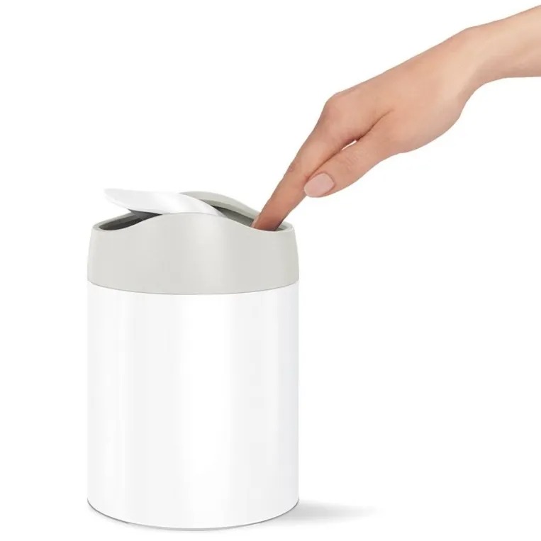פח לבן שולחני,נירוסטה 1.5 ל’ simplehuman