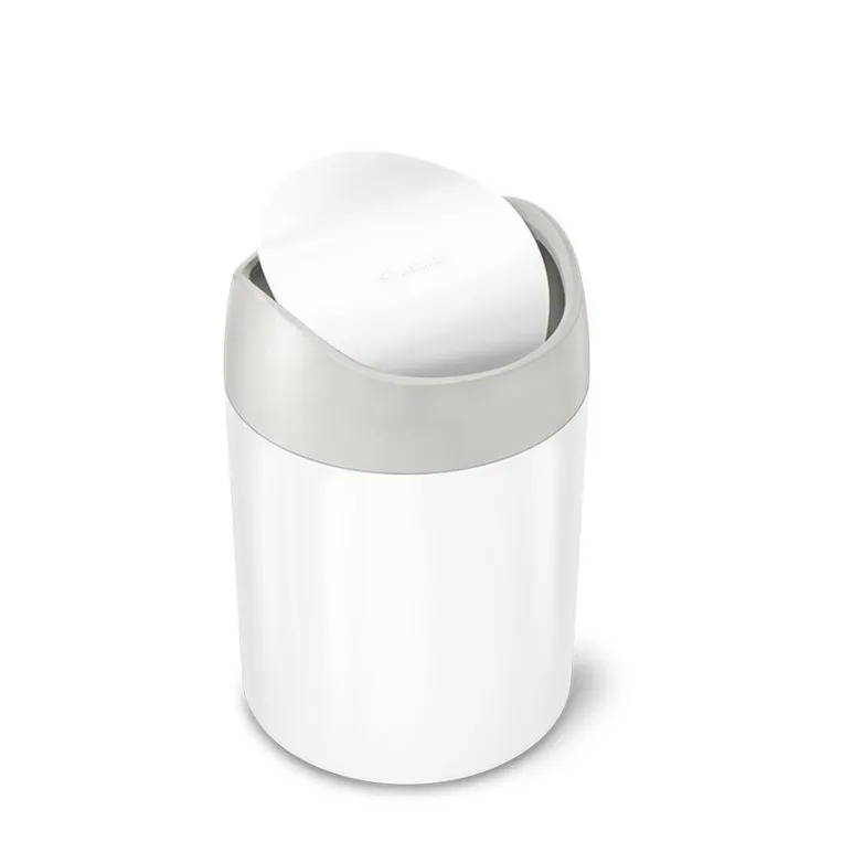 פח לבן שולחני,נירוסטה 1.5 ל' simplehuman