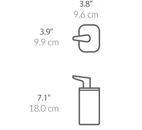 דיספנסר לסבון ידני 295 מ"ל,מרובע מאט Simplehuman