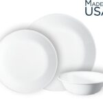 סט 18 חלקים מנה ראשונה, Winter Frost White     מבית Corning Corelle תוצרת ארצות הברית