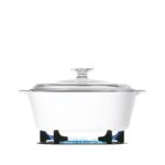 סיר זכוכית מרובע 2 ל’ + מכסה, Winter Frost White מבית Corning Corelle תוצרת ארצות הברית