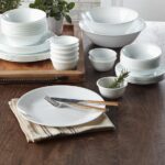 סט 18 חלקים פסטה לבן חלק  מבית Corning Corelle תוצרת ארצות הברית
