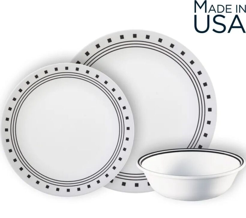 סט 18 חלקים מנה ראשונה , City Block מבית Corning Corelle תוצרת ארצות הברית