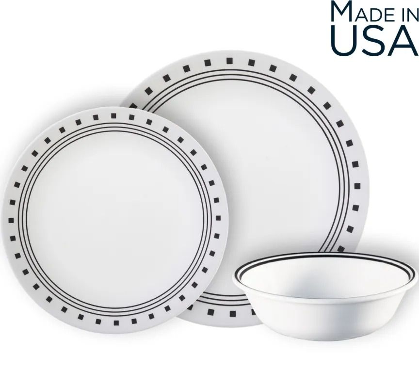 סט 18 חלקים מנה ראשונה , City Block מבית Corning Corelle תוצרת ארצות הברית