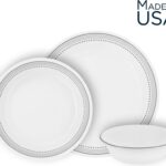 סט 18 חלקים, Mystic Gray  מבית Corning Corelle תוצרת ארצות הברית