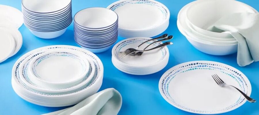 סט 18 חלקים, Ocean Blues  מבית Corning Corelle תוצרת ארצות הברית