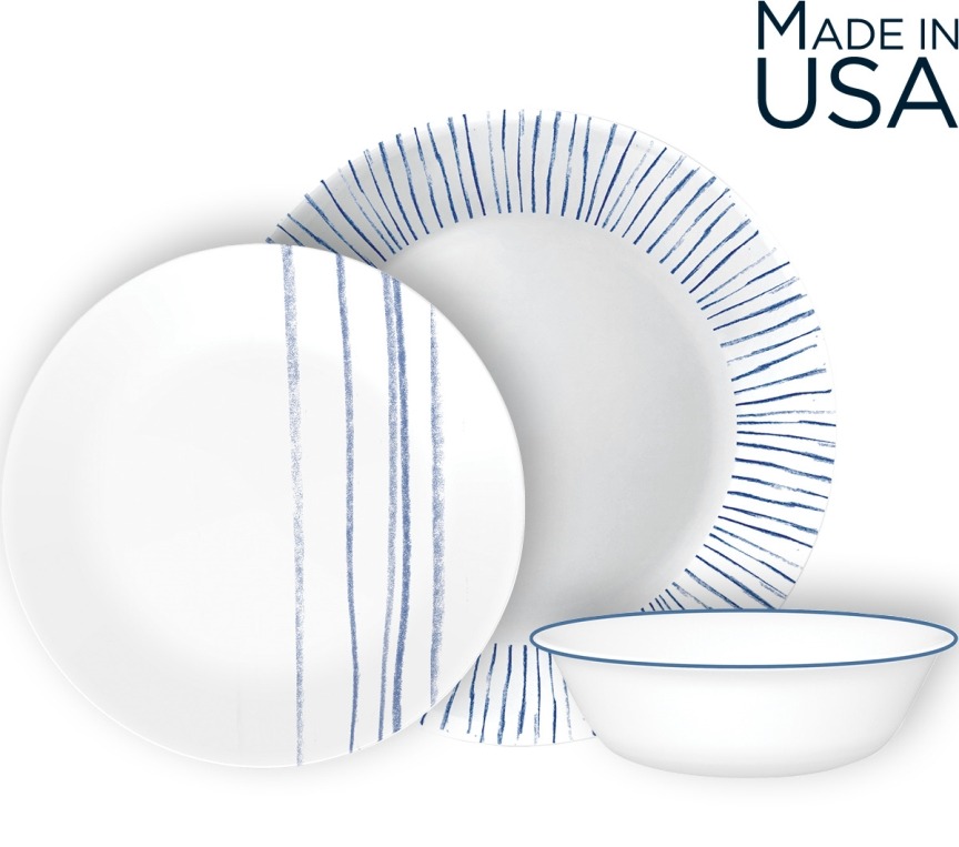 סט 18 חלקים Botanical Stripes פסים| מבית Corning Corelle תוצרת ארצות הברית