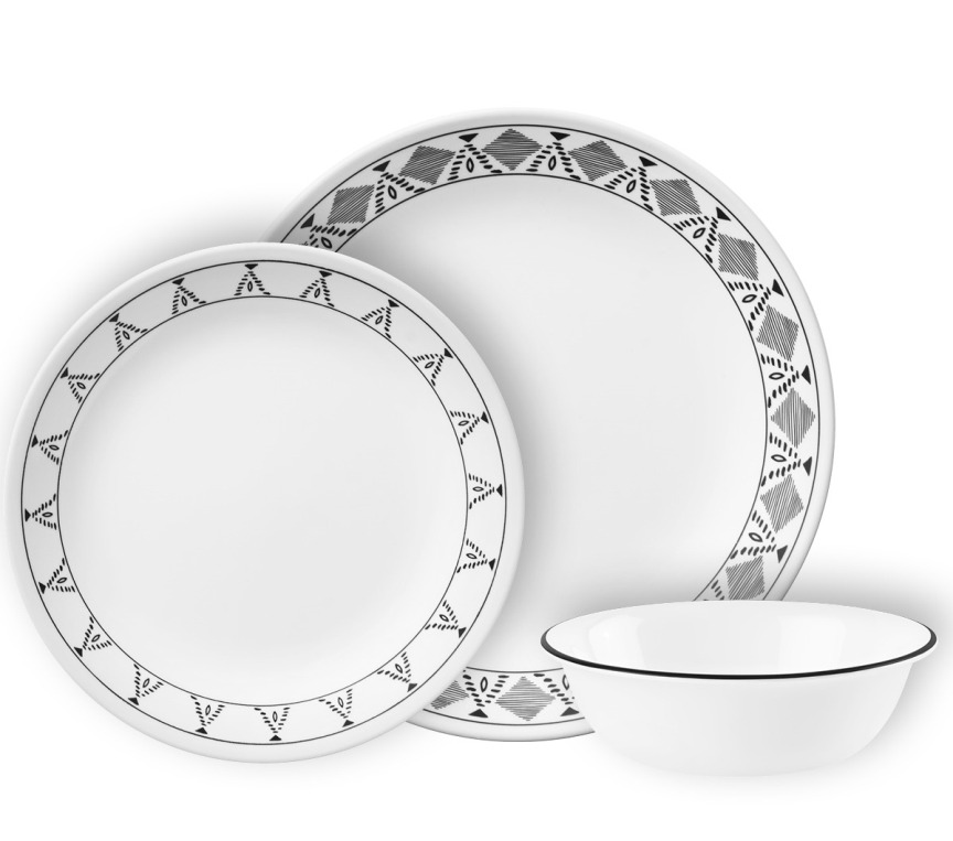 סט צלחות 18 חלקים, Cusco מבית Corning Corelle תוצרת ארצות הברית