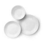 סט צלחות 18 חלקים, Linen Weave מבית Corning Corelle תוצרת ארצות הברית