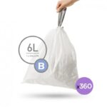 360 שקיות מסוג B, לפח 6 ל' simplehuman