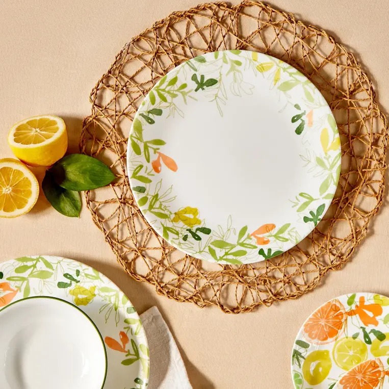 צלחת מנה ראשונה 21.5 ס"מ Contemporary Fruit מבית Corning Corelle תוצרת ארצות הברית
