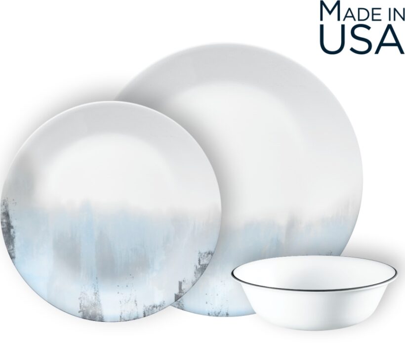 סט 12 חלקים, Tranquil Reflection מבית Corning Corelle תוצרת ארצות הברית