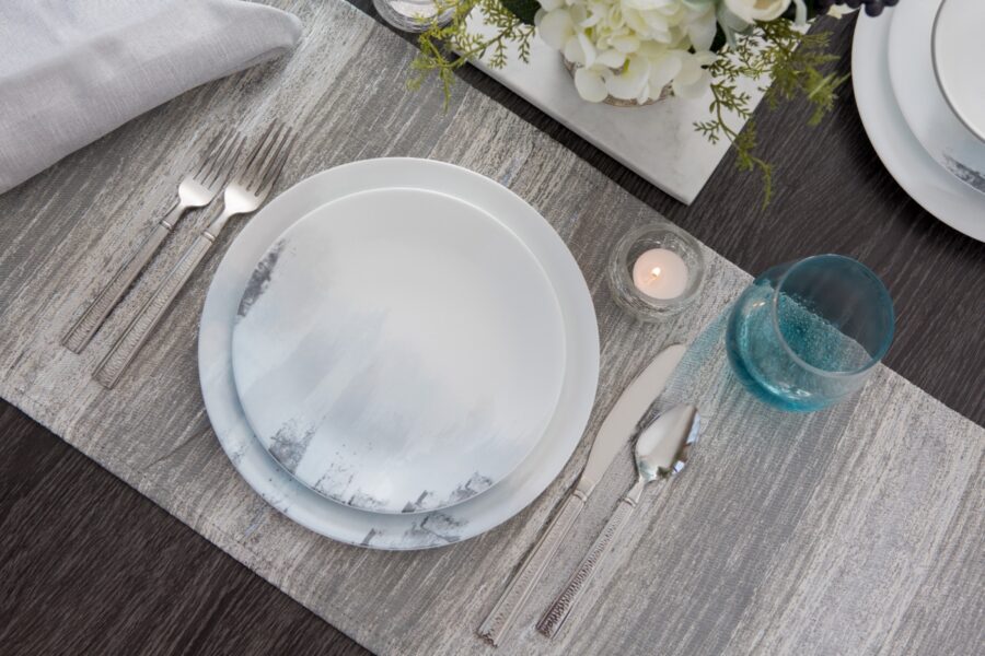 סט 12 חלקים, Tranquil Reflection מבית Corning Corelle תוצרת ארצות הברית