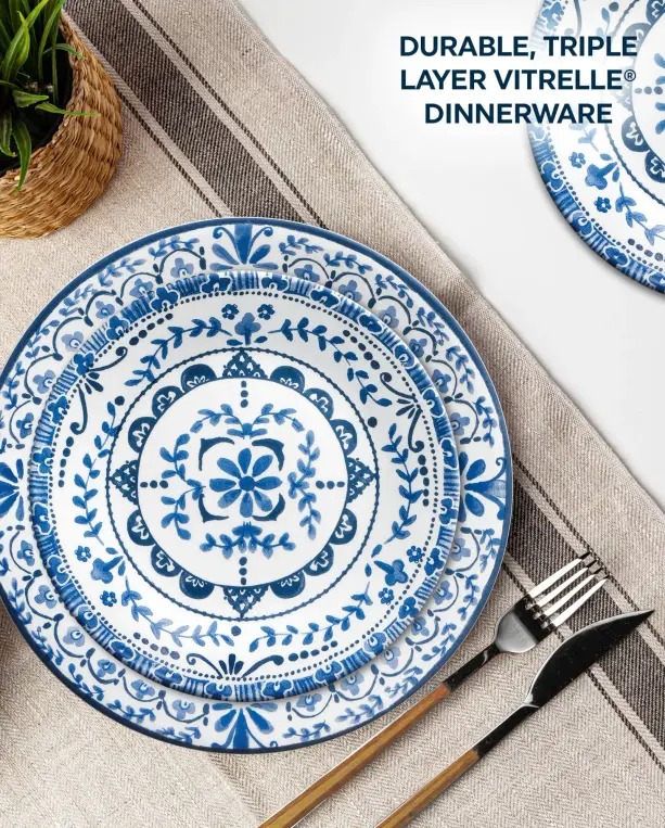 צלחת עוגה 17 ס"מ, Portofino     מבית Corning Corelle תוצרת ארצות הברית