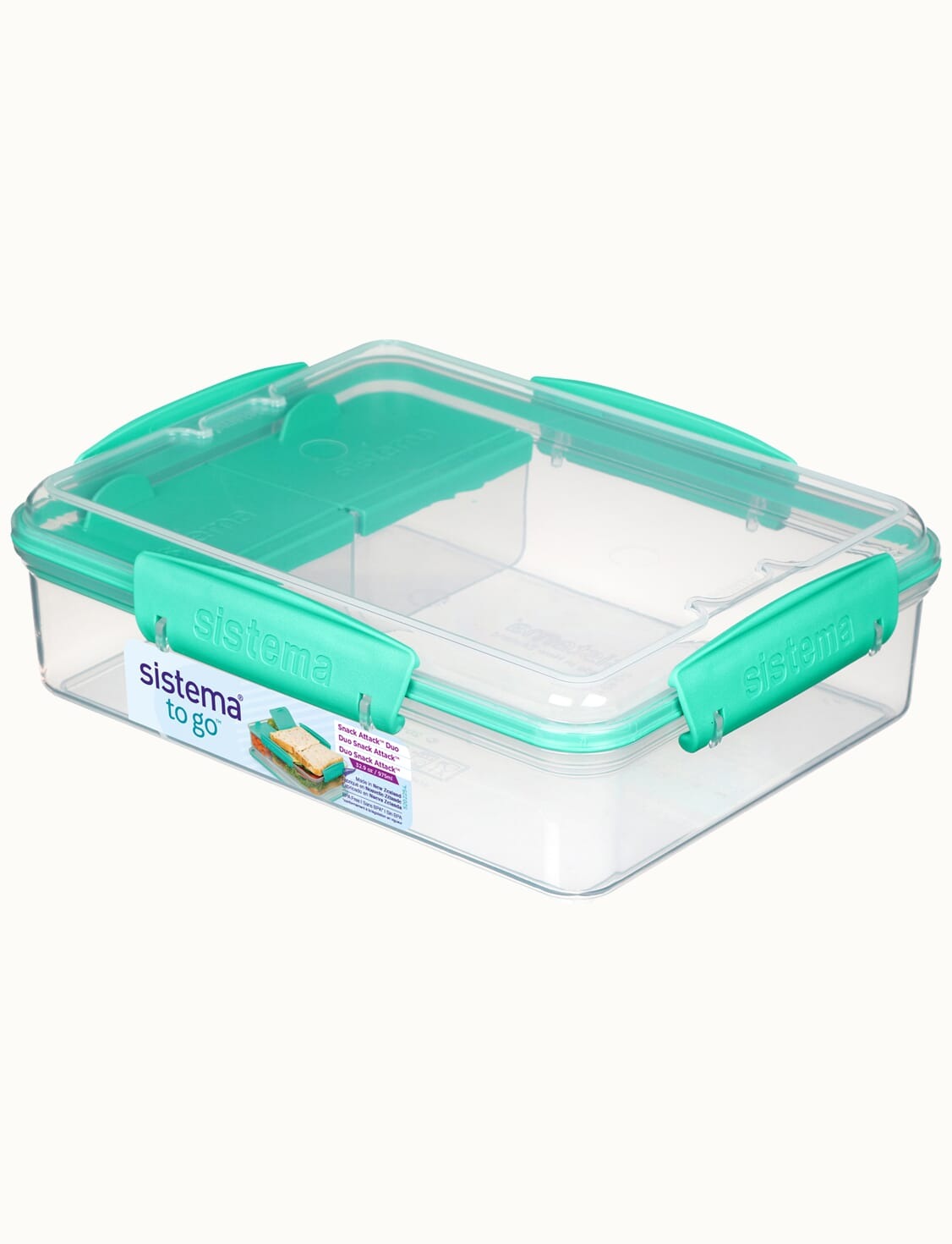 קופסת אוכל מלבנית מחולקת 975 מ