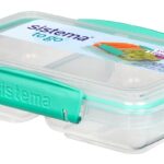 קופסה מלבנית מחולקת סוגר טורקיז 350 מ"ל מבית SISTEMA