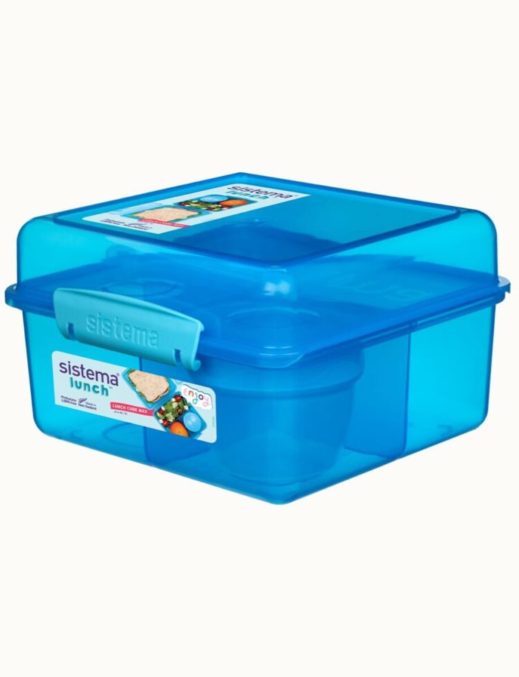 קופסת אוכל מחולקת 2 ליטר צבע כחול SISTEMA
