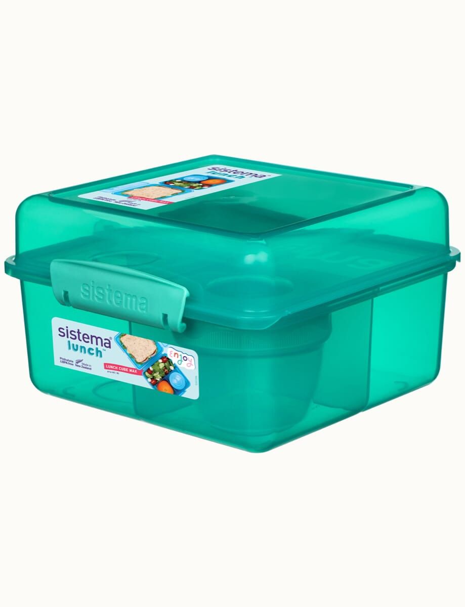 קופסת אוכל מחולקת 2 ליטר צבע טורקיז SISTEMA