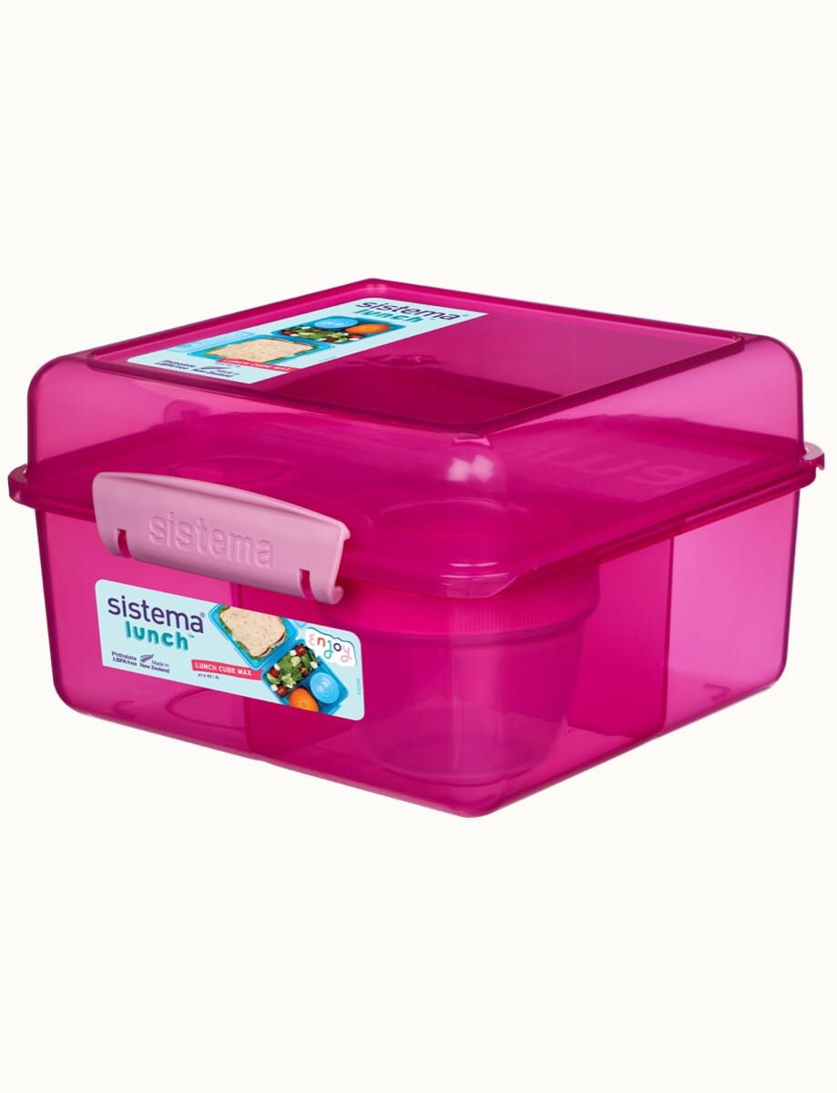 קופסת אוכל מחולקת 2 ליטר צבע ורוד SISTEMA