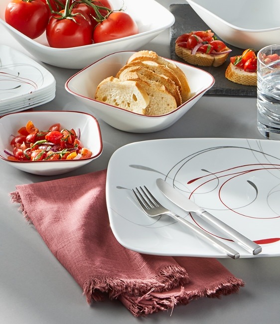 צלחת מנה עיקרית 26.5 ס"מ, splendor square מבית Corning Corelle תוצרת ארצות הברית