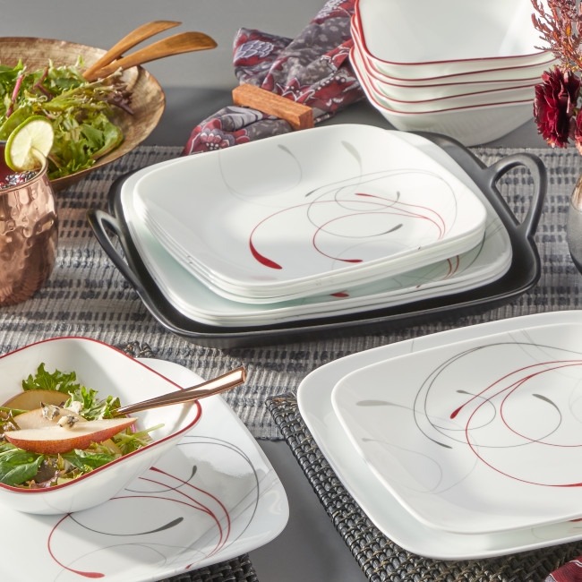 צלחת מנה עיקרית 26.5 ס"מ, splendor square מבית Corning Corelle תוצרת ארצות הברית