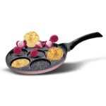 מחבת לביבות ופנקייק 7 שקעים 26 ס"מ BLACK MARBLE ורוד מבית Food Appeal