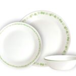 סט צלחות 18 חלקים, Spring Blossom Green מבית  Corning Corelle תוצרת ארצות הברית