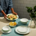 סט צלחות 18 חלקים, Spring Blossom Green מבית  Corning Corelle תוצרת ארצות הברית
