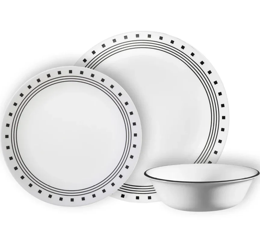 סט 18 חלקים מנה ראשונה , City Block קורנינג, תוצרת ארה"ב