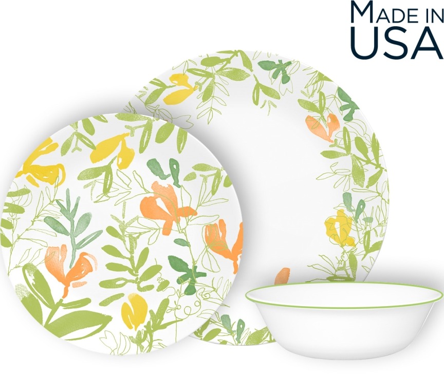 סט 18 חלקים, Contemporary Fruit  מבית Corning Corelle תוצרת ארצות הברית