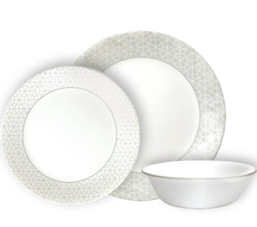 סט צלחות 18 חלקים, Knox מבית Corning Corelle תוצרת ארצות הברית