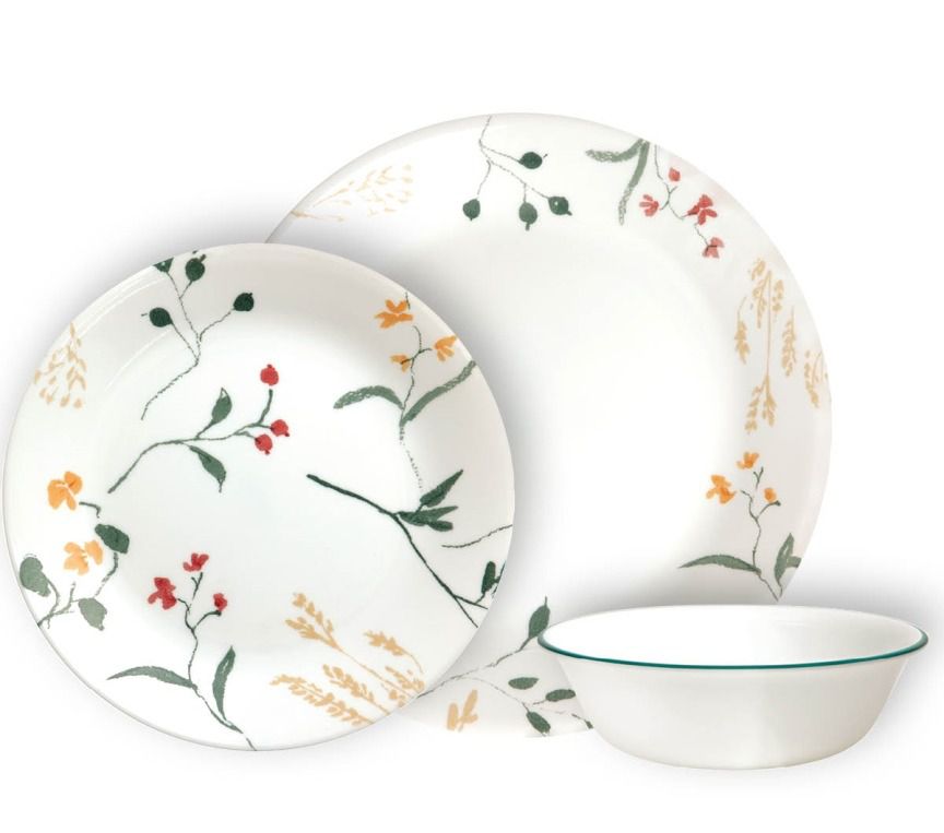 סט צלחות 18 חלקים Wildflower Scatte  מבית  Corning Corelle תוצרת ארצות הברית