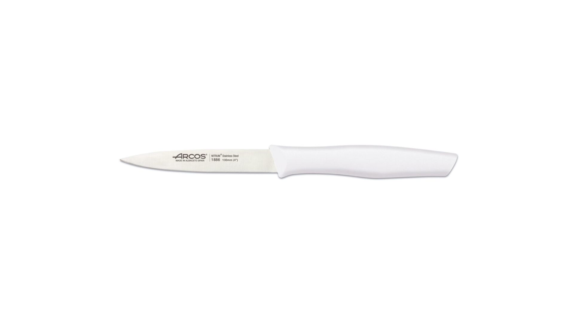סכין ירקות חלק שפיץ ידית לבנה מבית Arcos