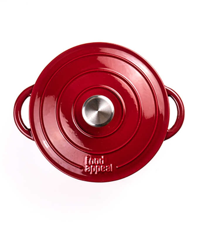 סיר יציקת ברזל 26X11.5 ס"מ, 4.7 ליטר HERITAGE צבע אדום  FOOD APPEAL