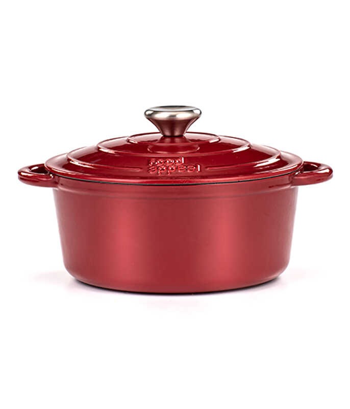 סיר יציקת ברזל 26X11.5 ס"מ, 4.7 ליטר HERITAGE צבע אדום  FOOD APPEAL