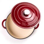 סוטאז' יציקת ברזל 30X7 ס"מ, 3.7 ליטר HERITAGE צבע אדום  FOOD APPEAL
