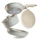 סט סירים 7 חלקים עם ידית נשלפת FLEXI תכלת מבית FOOD APPEAL