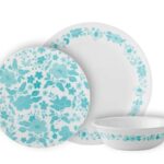 סט צלחות 18 חל' Teal מבית Corning Corelle תוצרת ארצות הברית