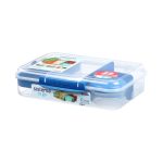 קופסת אוכל מחולקת 1.48 ליטר צבע כחול-שקוף SISTEMA