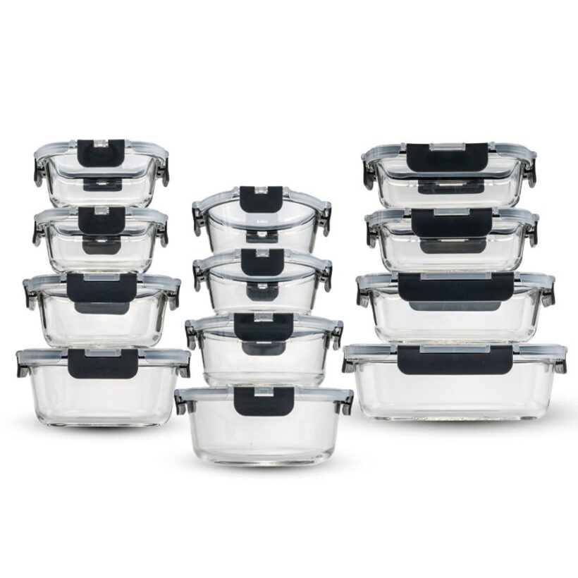 סט 12 כלי אחסון FOOD APPEAL GLASS CLOC